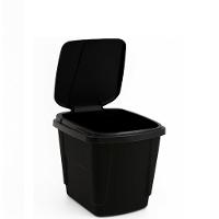 Lixeira Click 4,5 L Preta Portátil Com Tampa Basculante Para Pia, Banheiro E Escritório - 5