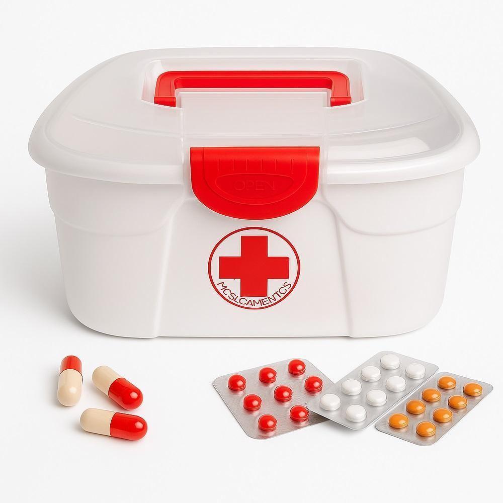 Maleta De Primeiros Socorros Compacta Com Alça E Trava Para Medicamentos - 1