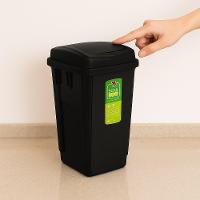 Lixeira Click 7,5 L Preta Com Abertura Por Clique Para Cozinha E Banheiro - 2