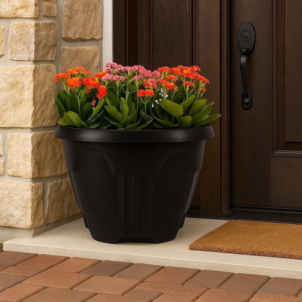 Vaso Redondo 15,5 L De Plástico Preto Para Plantas E Decoração De Jardins E Varandas - 2