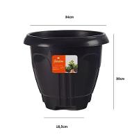 Vaso Redondo 15,5 L De Plástico Preto Para Plantas E Decoração De Jardins E Varandas - 5