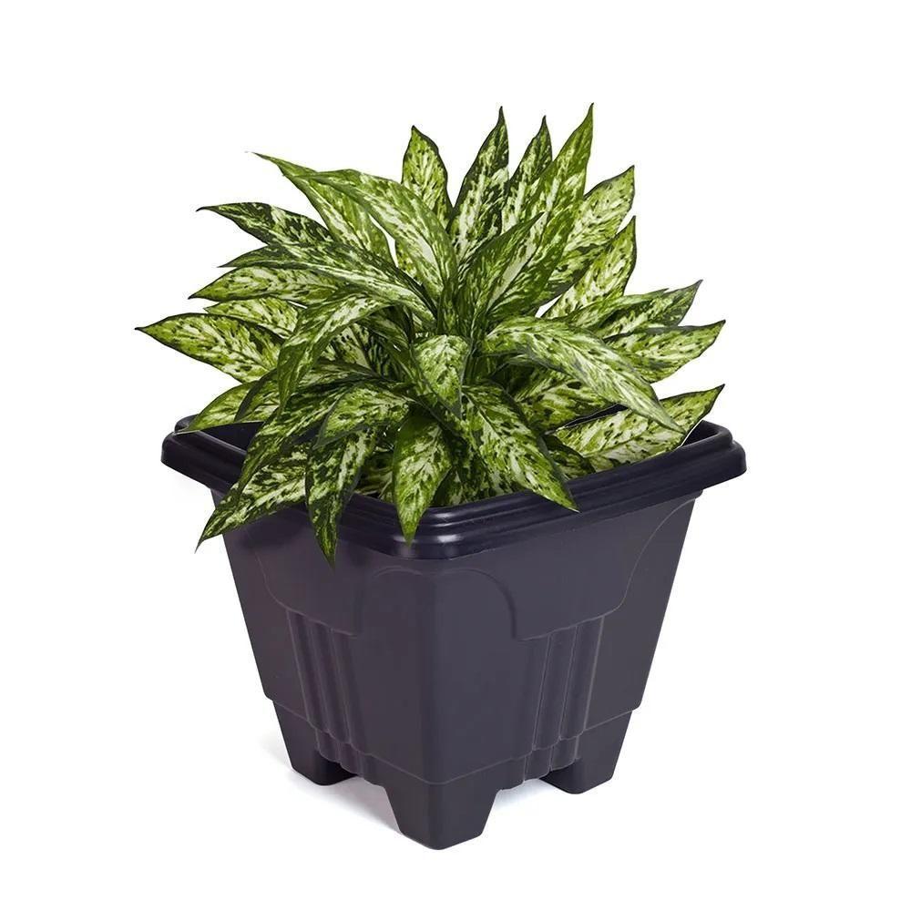 Vaso Quadrado 16,5 L De Plástico Preto Para Plantas E Decoração - 1