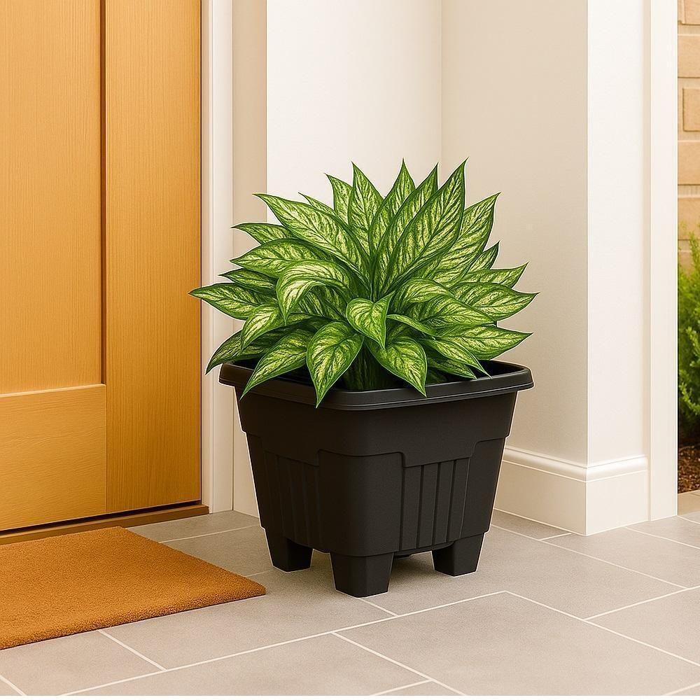 Vaso Quadrado 16,5 L De Plástico Preto Para Plantas E Decoração - 4