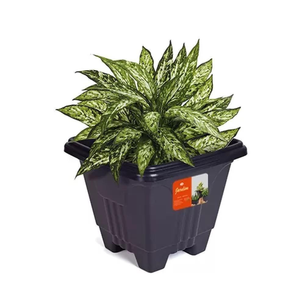Vaso Quadrado 16,5 L De Plástico Preto Para Plantas E Decoração - 5