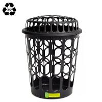 Cesto Telado Para Roupas 30 L Com Tampa Preta Para Lavanderia E Banheiro - 1