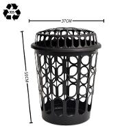 Cesto Telado Para Roupas 30 L Com Tampa Preta Para Lavanderia E Banheiro - 8