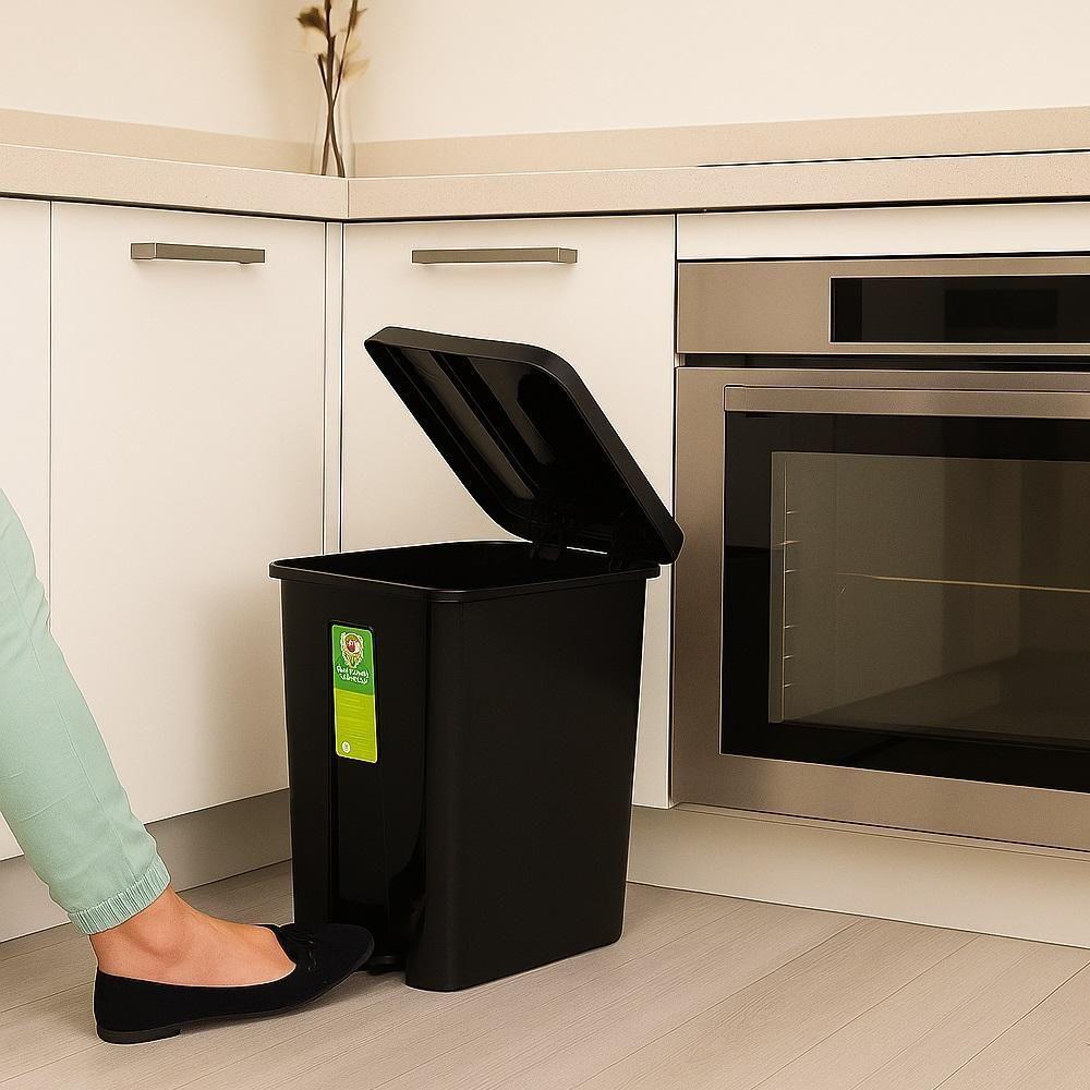 Lixeira Com Pedal 15 L Preta Para Cozinha, Banheiro E Escritório - 4