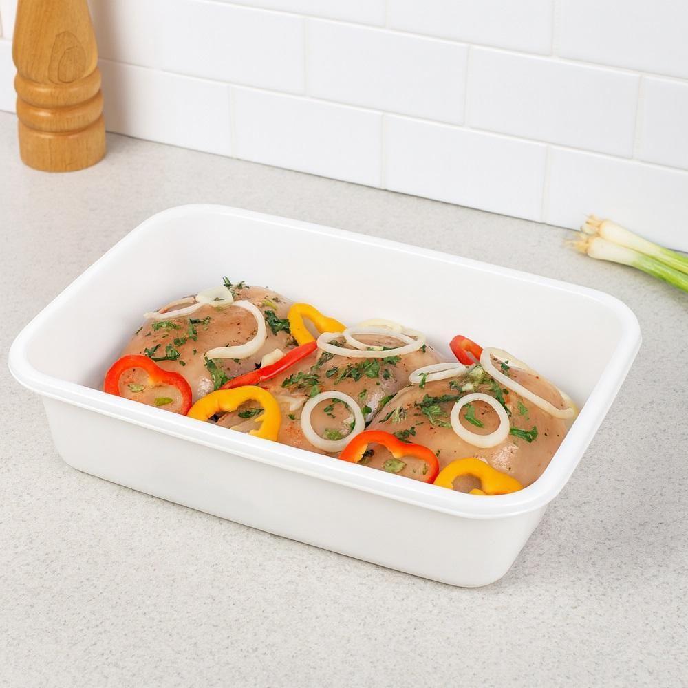 Bandeja Plástica Multiuso Branca Para Açougue, Cozinha E Câmara Fria 6 Litros - 2