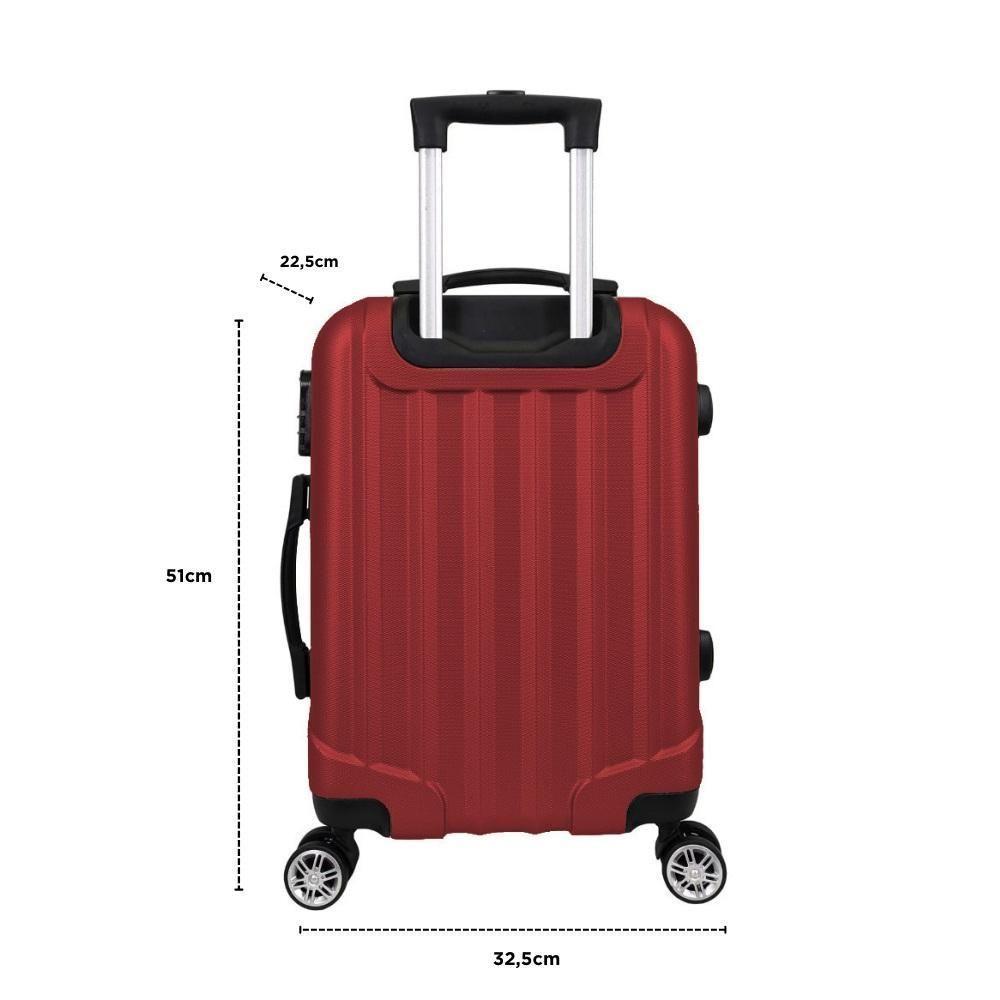 Mala De Bordo Abs 4 Rodas Action Fortt Vermelha MAB02-VR - 5