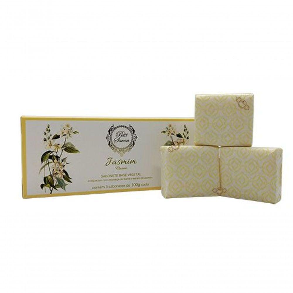 Caixa Com 3 Sabonetes Em Barra Quadrados Jasmim Classic - 1