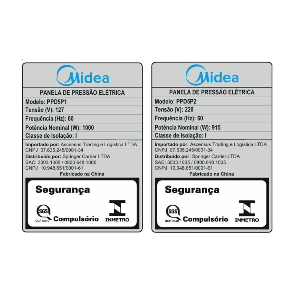Panela De Pressão Elétrica Midea 5L Nutripro Inox PP5MS2 220V - 5