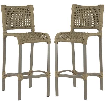 2 Banquetas Haiti Corda Náutica Alumínio Trama Original Rami