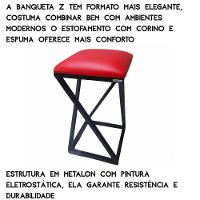 Banco Banqueta Baixa Sem Encosto Aço Quadrada Industrial Cozinha Balcão Bar Gourmet Vermelho - 5