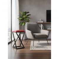 Banco Banqueta Baixa Sem Encosto Aço Quadrada Industrial Cozinha Balcão Bar Gourmet Vermelho - 6