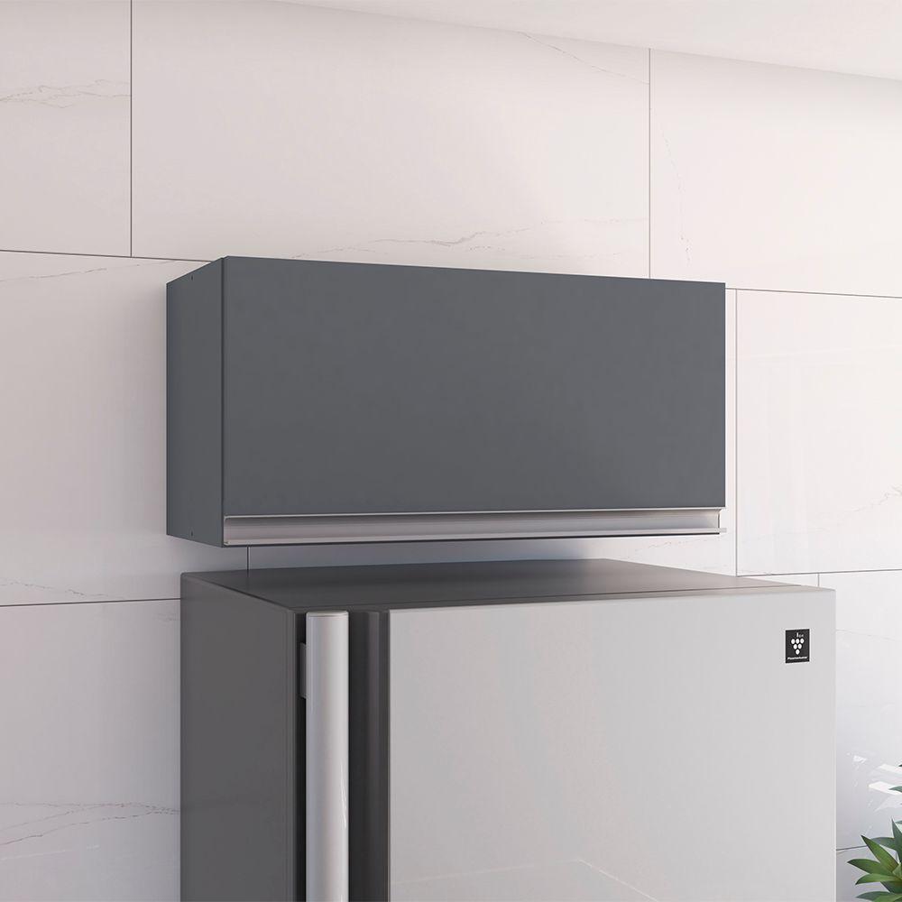 Armário Cozinha Aéreo Geladeira 60cm Basculante Leticia A01 - D'rossi Cinza - 1