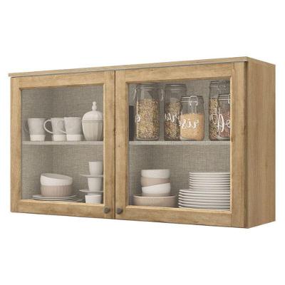 Armário Aéreo Finesse 120 Cm 2 Portas De Vidro Capuccino Camargo Mel - Thb