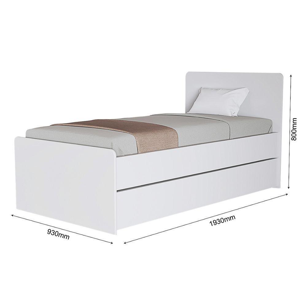 Bicama Amanda Branca Solteiro Em Mdf Resistente Moderno - 2