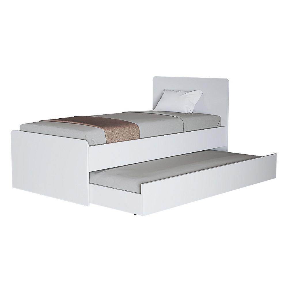 Bicama Amanda Branca Solteiro Em Mdf Resistente Moderno - 3