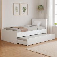 Bicama Amanda Solteiro Branca Em Mdf Resistente Sofisticada - 1