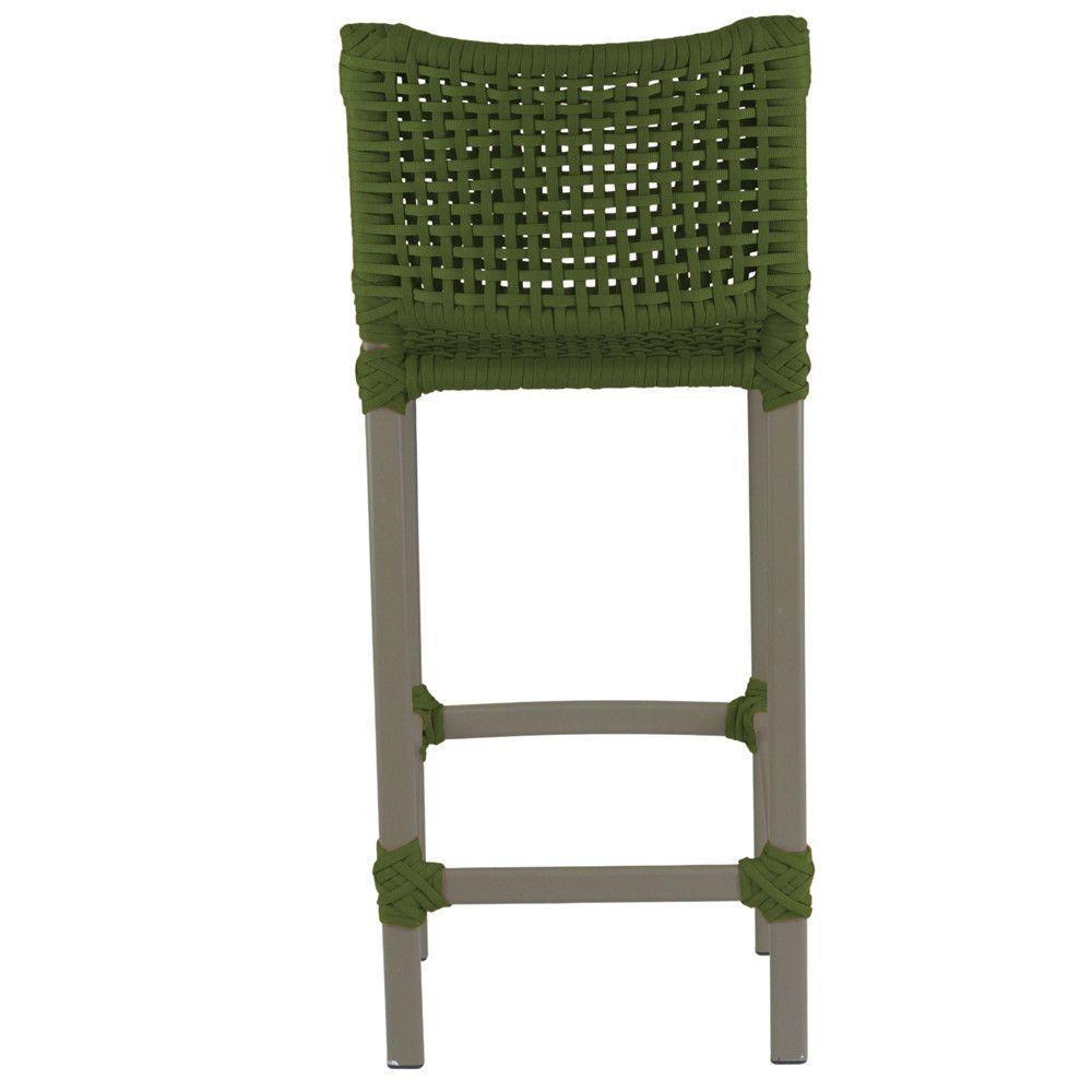 2 Banquetas Haiti Corda Náutica Alumínio Trama Original Verde Musgo - 3