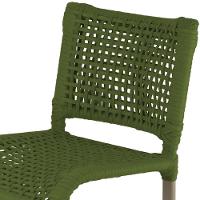 2 Banquetas Haiti Corda Náutica Alumínio Trama Original Verde Musgo