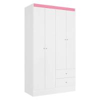 Guarda Roupa Solteiro Astro 4 Portas Branco Rosa Flex Acetinado E Multiuso Space Branco - Thb - 3