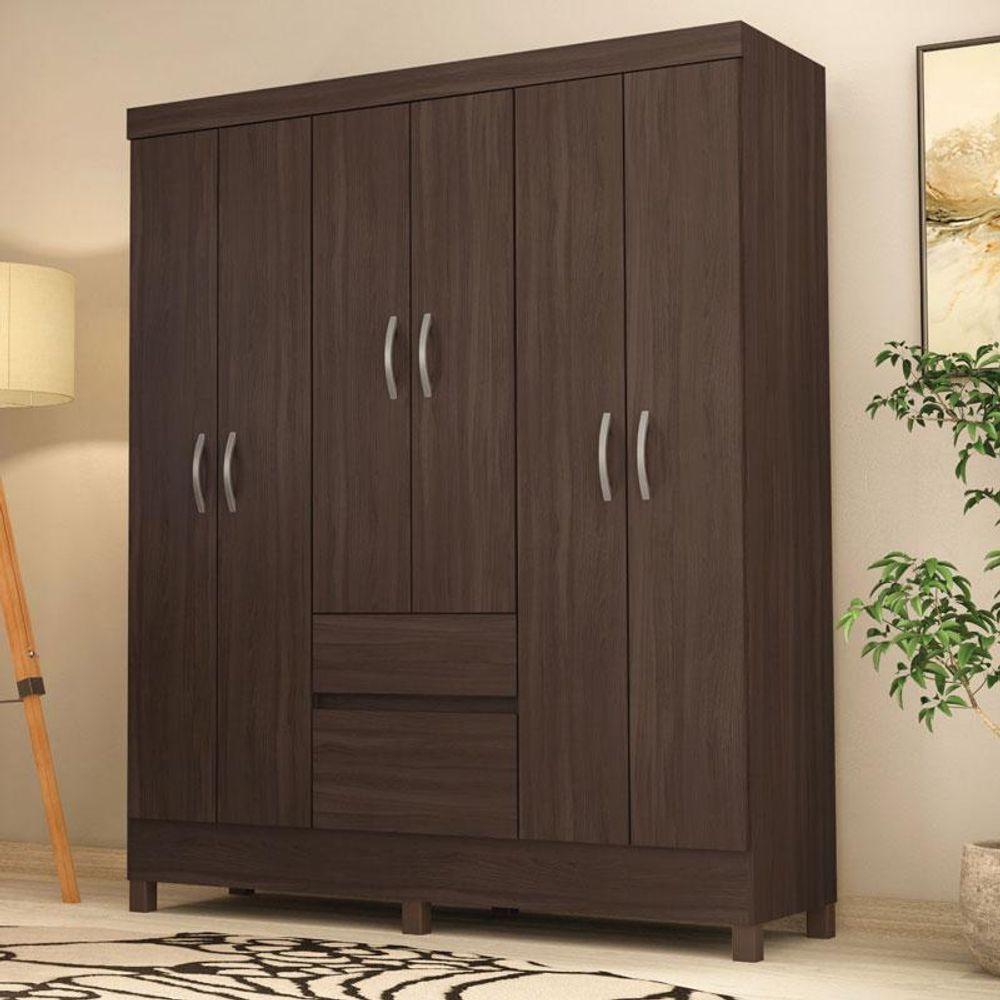 Guarda Roupa Casal Flash 2 Café - Demóbile - 4