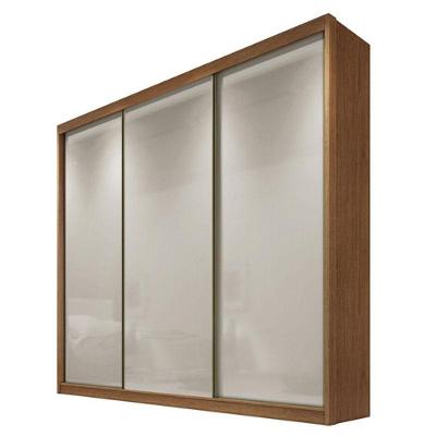 Guarda Roupa Casal Logan 3 Portas 4 Gavetas Cumaru 25 Fendi - Novo Horizonte