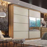 Guarda Roupa Casal Malaga Glass 2 Portas Capuccino Off White Acetinado - Thb - 4