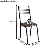 Kit 2 Cadeiras Tubular America 061 Preto Assento Mosaico Palha Artef - 2
