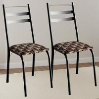 Kit 2 Cadeiras Tubular America 061 Preto Assento Mosaico Palha Artef - 5