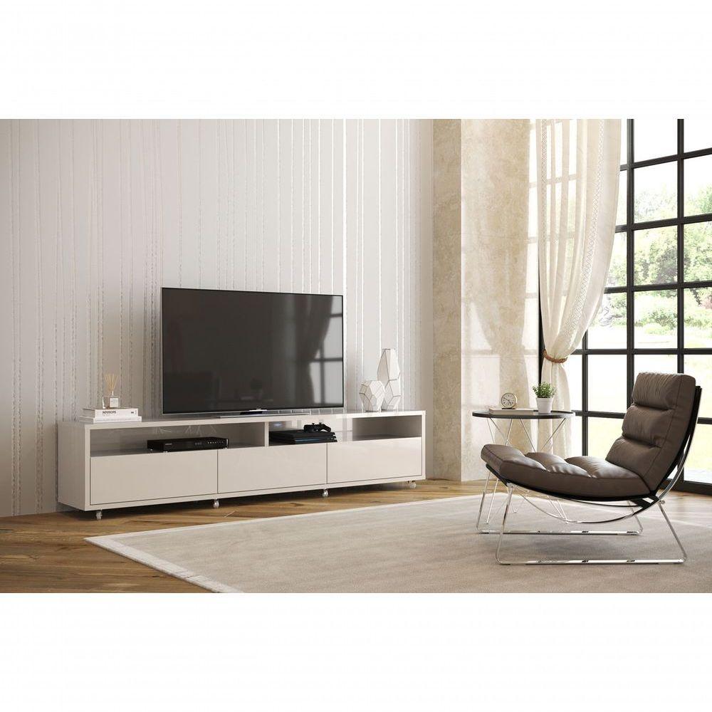 Rack Bancada Para Tv Aspen 2.2 Off White - Moveisaqui - 2