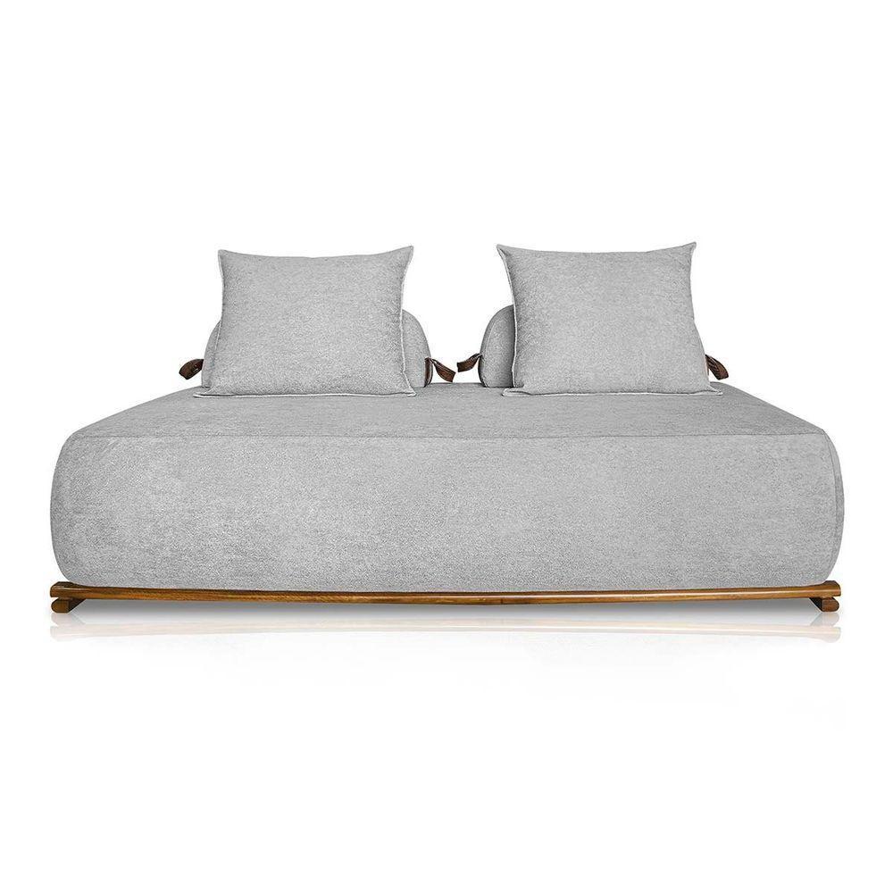 Sofá 3 Lugares Decoração Lazer Sala Ibiza Spz 180cm Bouclé - Amarena Móveis Cinza-3302 - 2