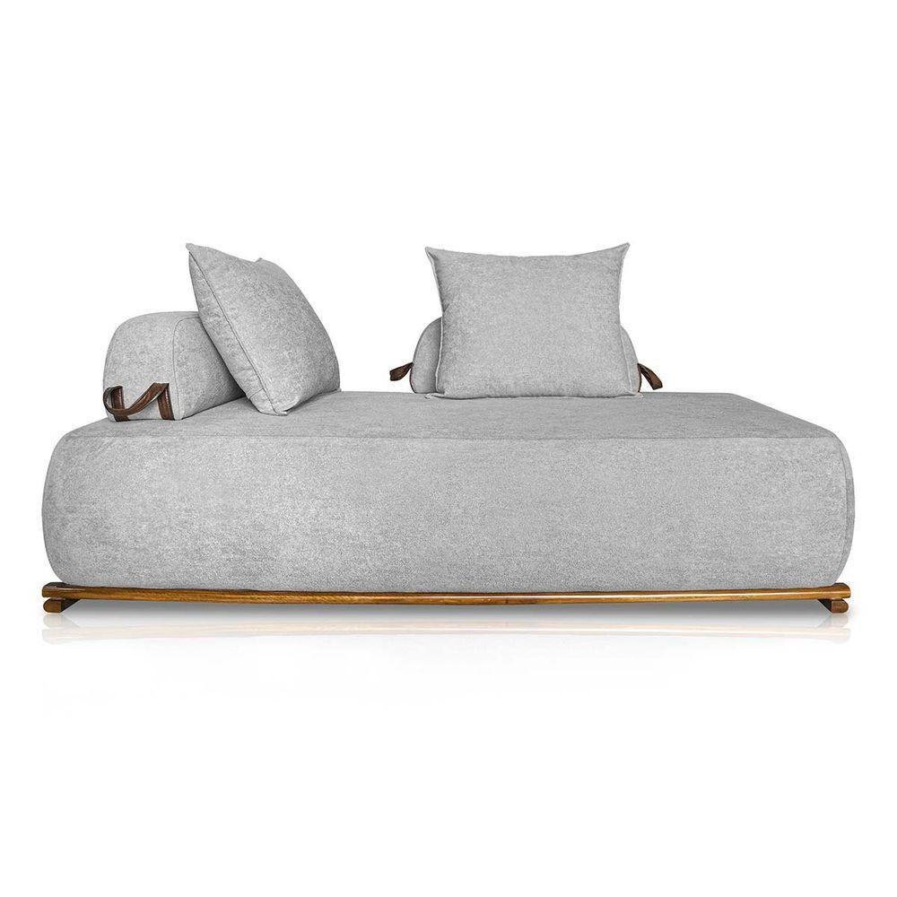 Sofá 3 Lugares Decoração Lazer Sala Ibiza Spz 180cm Bouclé - Amarena Móveis Cinza-3302 - 3