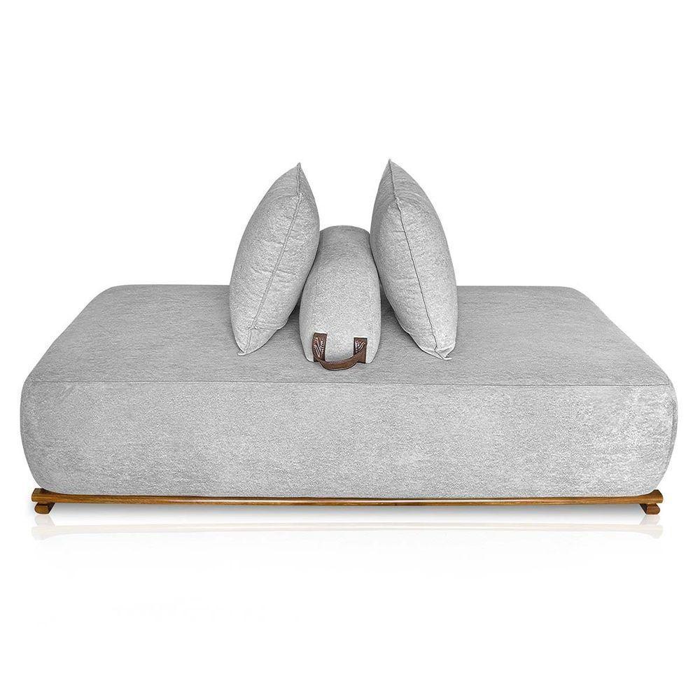 Sofá 3 Lugares Decoração Lazer Sala Ibiza Spz 180cm Bouclé - Amarena Móveis Cinza-3302 - 5