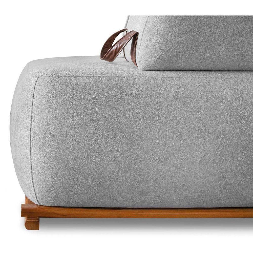 Sofá 3 Lugares Decoração Lazer Sala Ibiza Spz 180cm Bouclé - Amarena Móveis Cinza-3302 - 7