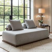 Sofá 3 Lugares Decoração Lazer Sala Ibiza Spz 180cm Bouclé - Amarena Móveis Cinza-3302 - 1