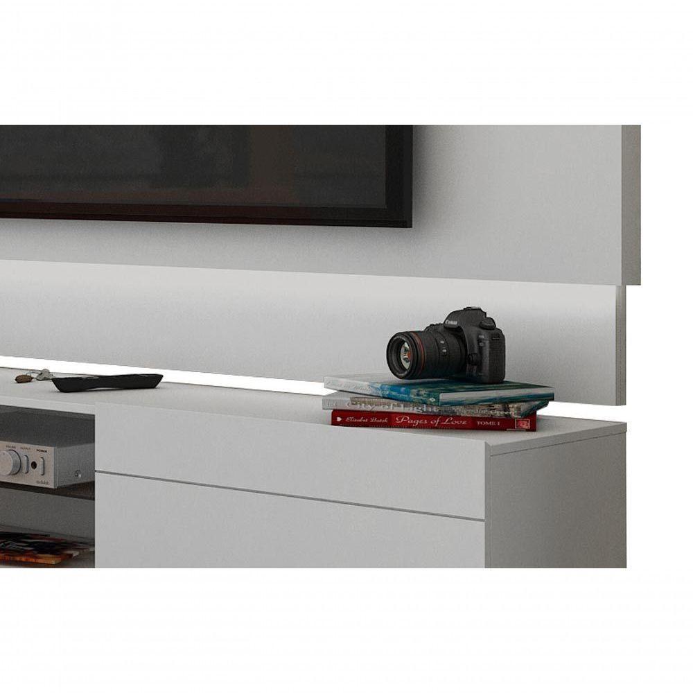 Rack Com Painel Para Tv 60 Polegadas Branco Classic 2g 2.2 Com Led - Imcal Móveis - 4