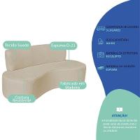 Sofá Curvo 3 Lugares Amsterdã 180cm Suede Cor Bege Tca 941 - 3