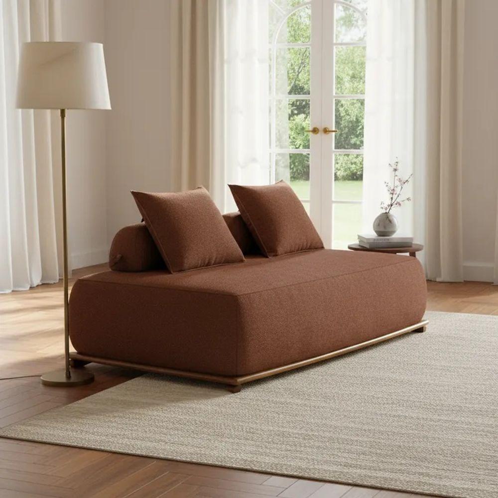 Sofá 3 Lugares Decoração Lazer Sala Ibiza Spz 180cm Bouclé - Amarena Móveis Terracota-3303 - 1