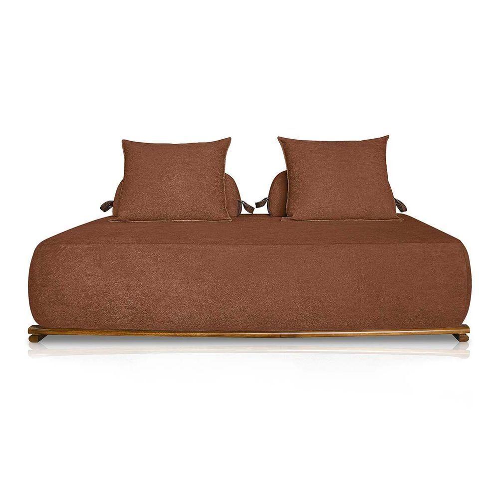 Sofá 3 Lugares Decoração Lazer Sala Ibiza Spz 180cm Bouclé - Amarena Móveis Terracota-3303 - 2