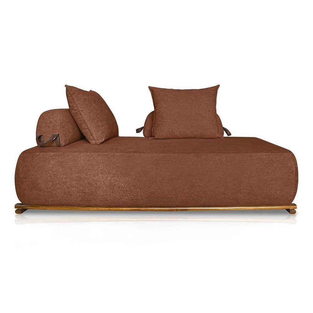 Sofá 3 Lugares Decoração Lazer Sala Ibiza Spz 180cm Bouclé - Amarena Móveis Terracota-3303 - 3