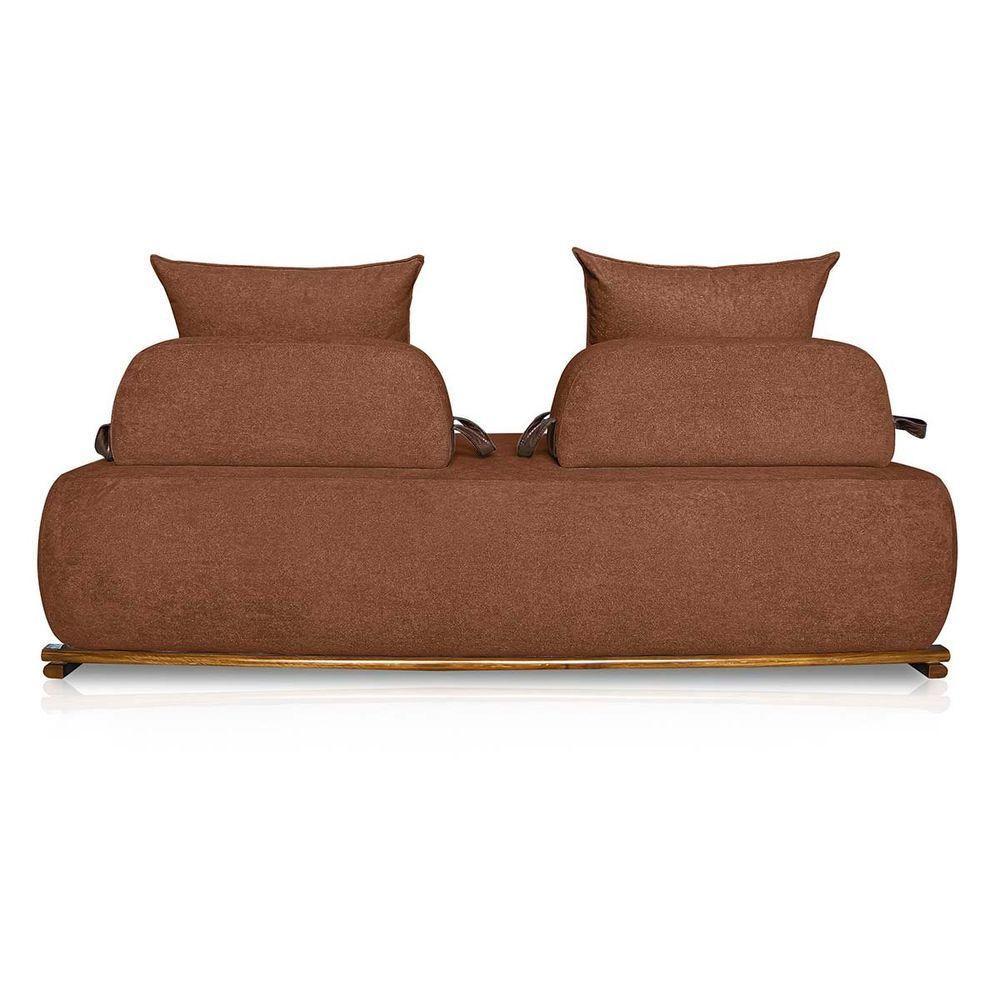 Sofá 3 Lugares Decoração Lazer Sala Ibiza Spz 180cm Bouclé - Amarena Móveis Terracota-3303 - 4