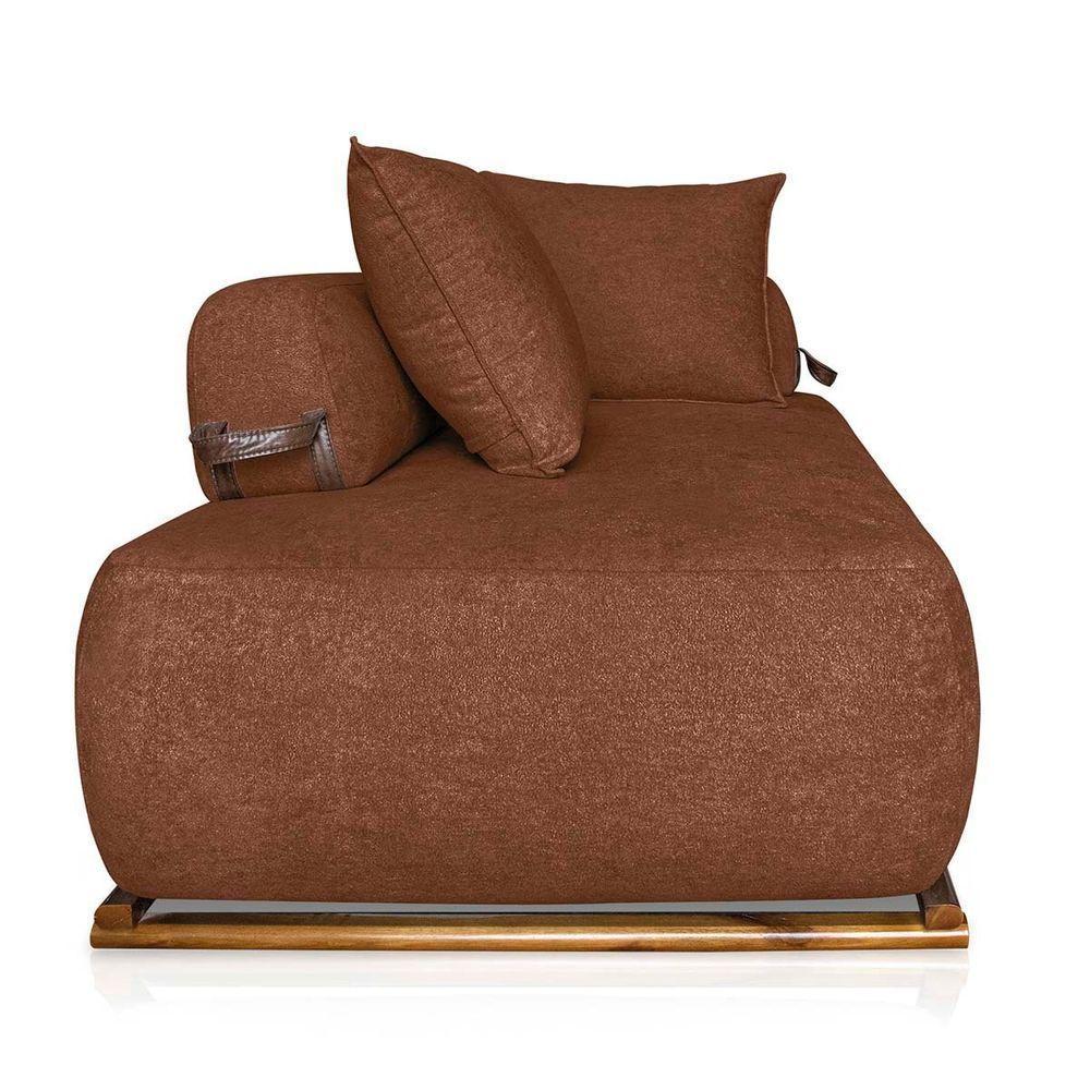 Sofá 3 Lugares Decoração Lazer Sala Ibiza Spz 180cm Bouclé - Amarena Móveis Terracota-3303 - 6