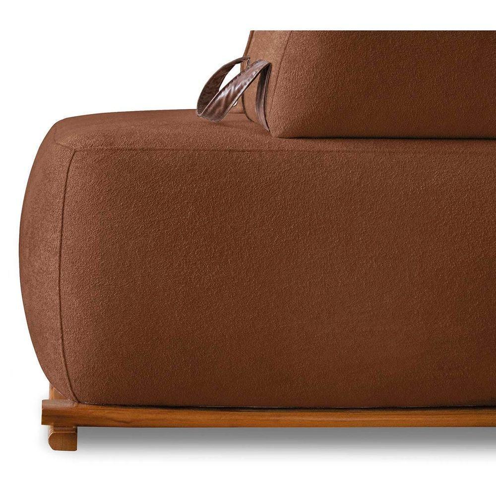 Sofá 3 Lugares Decoração Lazer Sala Ibiza Spz 180cm Bouclé - Amarena Móveis Terracota-3303 - 7