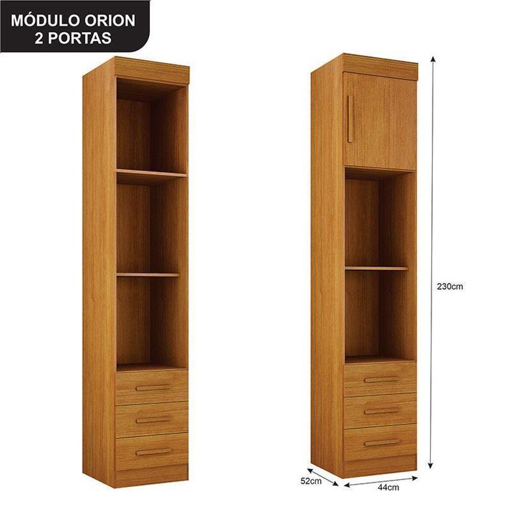 Quarto De Casal Modulado 11 Portas Orion Ambiente Cinamomo - Leifer Móveis - 6