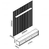 Rack Com Painel Requinte 2.2 Ripado 3d Com Led Naturale Com Off White - Gelius Móveis - 6