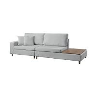 Sofá Living Lotus Com Apoio Lateral Direita 2,40m Em Linho Cor Cinza Mesclado 2284 - 2