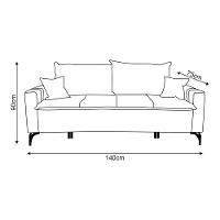 Sofá Living Madri 2 Lugares 1,40m Linho Bege Com Detalhe No Braço Em Corino Caramelo