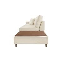 Sofá Living Lotus Com Apoio Lateral Direita 2,89m Em Linho Cor Bege Mesclado 2282 - 5